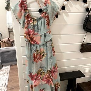 Express Floral off the shoulder maxi dress